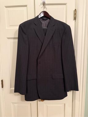 Brooks Brothers Charcoal Black Pinstripe Men's Suit Jacket